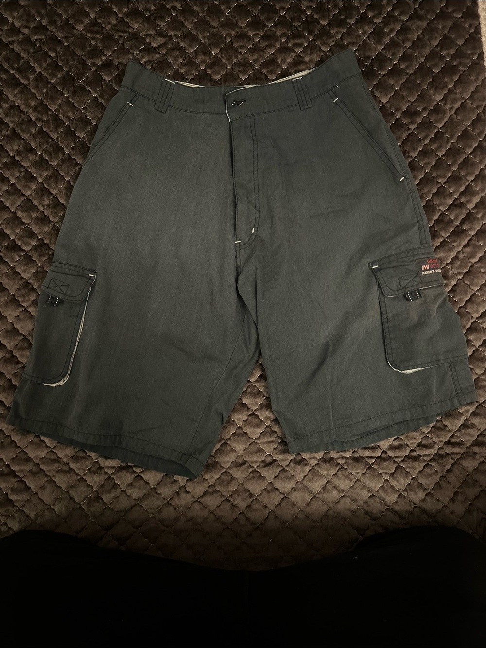 Heavy Manners Black Cargo Shorts with Side Pockets